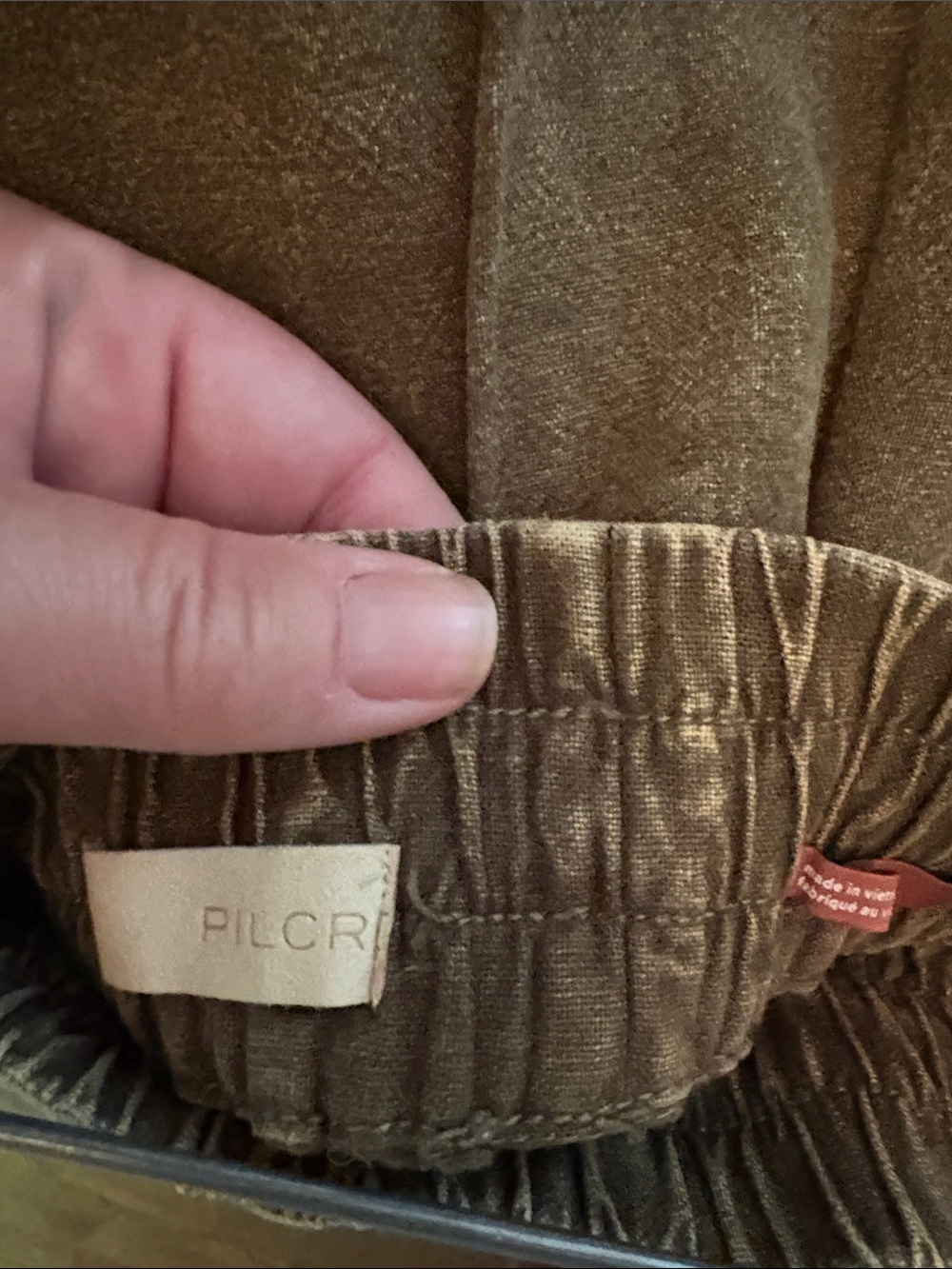 Anthropologie Olive Washed A-Line Drawstring Skirt - Picture 3 of 3